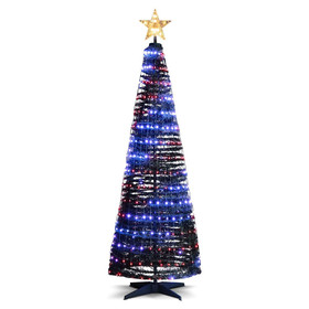 Costway 73562981 6.2 Feet Pop-up Lighted Christmas Tree with 282 RGB LED Lights-Green