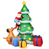 Costway 73621549 7 Feet Inflatable Christmas Tree Santa Decor with LED Lights