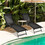 Costway 74386215 2 Pieces Outdoor Chaise Lounge with 5-Position Adjustable Backrest-Black