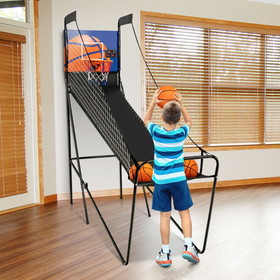 Costway 75138604 Foldable Single Shot Basketball Arcade Game with Electronic Scorer and Basketballs