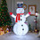 Costway 75246839 6 Feet Lighted Snowman with Top Hat and Red Scarf-White