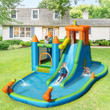 Costway 75386042 Inflatable Water Slide Kids Bounce House Splash Water Pool with Blower