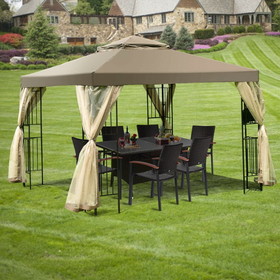 Costway 75480931 10 Feet x 10 Feet Awning Patio Screw-free Structure Canopy Tent