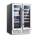 Costway 75902146 24 Inch Dual Zone Wine and Beverage Cooler-Silver