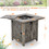 Costway 76195843 28 Inch 40 000 BTU Square Fire Pit Table with Lid and Lava Rocks-Gray