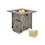 Costway 76195843 28 Inch 40 000 BTU Square Fire Pit Table with Lid and Lava Rocks-Gray