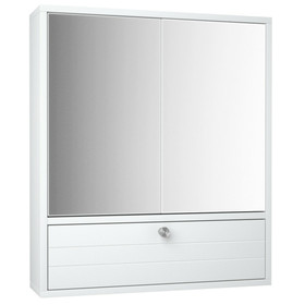 Costway 76532108 Double Door Wall-Mounted Bathroom Mirrored Medicine Cabinet-White