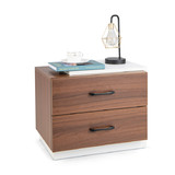Costway 76593481 Modern Nightstand with 2 Drawers for Bedroom Living Room-Brown