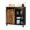 Costway 76814503 Industrial Storage Cabinet with Sliding Barn Door-Rustic Brown