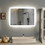 Costway 78240569 LED Wall-mounted Bathroom Rounded Arc Corner Mirror with Touch