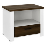 Costway 78392041 Accent Nightstand with Drawer and Open Shelf