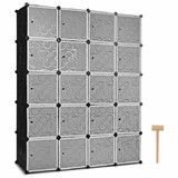 Costway 78395410 20-Cube DIY Plastic Cube Storage Organizer with Doors