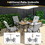 Costway 78405126 6 Pieces Patio Dining Set with Umbrella and Stackable Cushioned Chairs