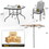 Costway 78405126 6 Pieces Patio Dining Set with Umbrella and Stackable Cushioned Chairs