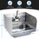 Costway 78413092 Stainless Steel Sink Wall Mount Hand Washing Sink with Faucet and Side Splash