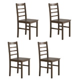 Costway 78526390 Set of 4 Modern Kitchen Dining Chairs with Solid Rubber Wood Structure