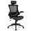 Costway 79018342 High-Back Executive Chair with Adjustable Lumbar Support and Headrest-Black