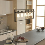 Costway 79358214 5-Lights Pendant Lamp with Iron Square Lamp Shade