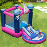 Costway 79432581 3-in-1 Inflatable Space-themed Bounce House with 480W Blower