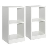 Costway 79543168 2 Pieces 2-tier Bookcase Set with Anti-toppling Device