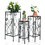 Costway 79641082 3 Pieces Flower Pots Display Rack with Vines and Crystal Floral Accents Square-Black