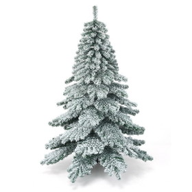 Costway 80164752 6 Feet Snow Flocked Artificial PVC Christmas Tree