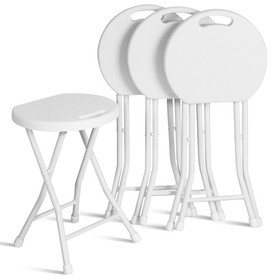 Costway 80214693 Set of 4 18 Inch Collapsible Round Stools with Handle