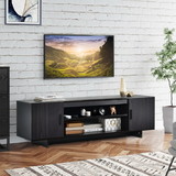 Costway 81352049 Modern Wood Universal TV Stand for TV up to 65 Inch with 2 Storage Cabinets