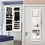 Costway 81467023 Door Mounted Lockable Mirrored Jewelry Cabinet with LED Lights