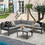 Costway 81472639 3 Pieces Aluminum Patio Furniture Set with 6-Level Adjustable Backrest-Gray