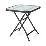 Costway 81543790 18 Inch Square Patio Bistro Table with Rustproof Frame