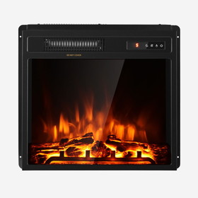 Costway 81570943 18 Inch 1500W Electric Fireplace Freestanding and Recessed Heater