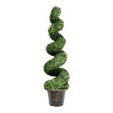 Costway 81745290 4 Feet Artificial Boxwood Spiral Green Leaves Tree
