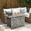 Costway 83579241 43 Inch 50 000 BTU Propane Fire Pit Table with Removable Lid-Gray