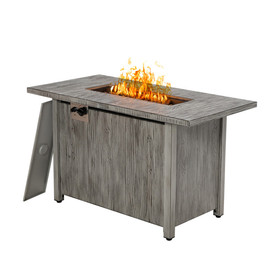 Costway 83579241 43 Inch 50 000 BTU Propane Fire Pit Table with Removable Lid-Gray