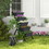 Costway 83629741 5-Tier Vertical Raised Garden Bed with Wheels and Container Boxes
