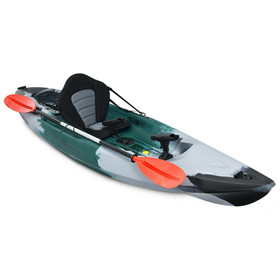 Costway 83672950 Sit-on-Top Fishing Kayak Boat With Fishing Rod Holders and Paddle-Gray
