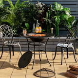 Costway 83962570 31.5 Inch Patio Fire Pit Dining Table With Cooking BBQ Grate