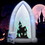 Costway 83970521 7 Feet Halloween Inflatable Tombstone with Bat LED Projector