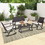 Costway 84263795 4 Pieces Patio Rocking Furniture Set with Loveseat and Coffee Table