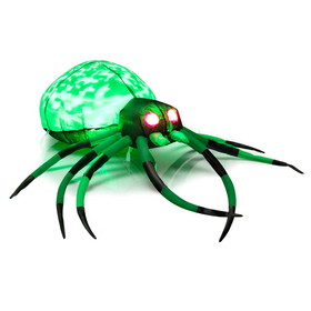 Costway 84713650 5 Feet Long Halloween Inflatable Creepy Spider with Cobweb and LEDs