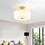 Costway 84726053 3-Light Semi Flush Mount Ceiling Light Fixture Glass Drum Pendant Lamp