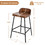 Costway 84739150 Industrial 24.5 Inches Bar Stool with Backrest and Saddle Seat-Rustic Brown