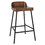 Costway 84739150 Industrial 24.5 Inches Bar Stool with Backrest and Saddle Seat-Rustic Brown