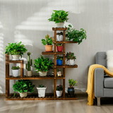 Costway 85697234 7-Tier Flower Wood Stand Plant Display Rack Storage Shelf