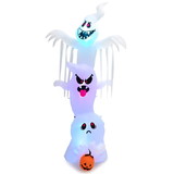 Costway 85790364 10 Feet Giant Inflatable Halloween Overlap Ghost Decoration with Colorful RGB Lights