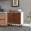 Costway 85936274 Wood Buffet Side Cabinet with 2 Doors and 5-Position Adjustable Shelf-Walnut