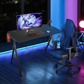 Costway 86203147 Y-shaped Gaming Desk with Phone Slot and Cup Holder