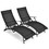 Costway 86217304 2 Pieces Patio Folding Stackable Lounge Chair Chaise with Armrest-Black