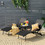 Costway 86217304 2 Pieces Patio Folding Stackable Lounge Chair Chaise with Armrest-Black